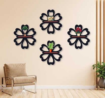 Flower Wall Hanging Shelves, Pack of 4