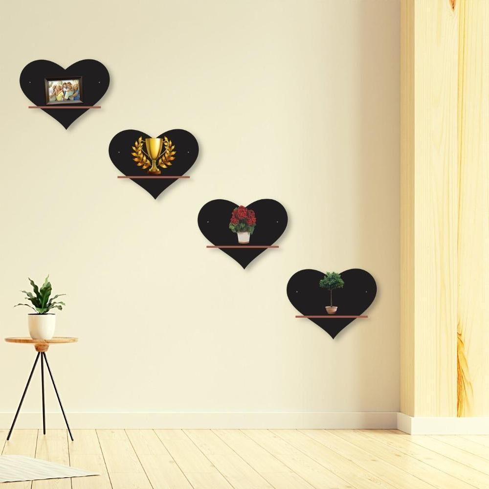 Heart Wall Hanging Shelves, Pack of 4