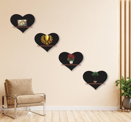 Heart Wall Hanging Shelves, Pack of 4