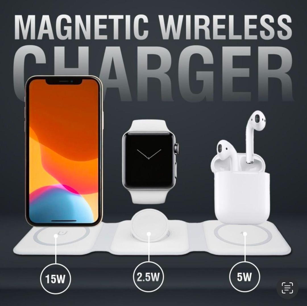 Wireless Charging Pad - 15 Watts Power Hub 3 in 1 by Volt and Vogue