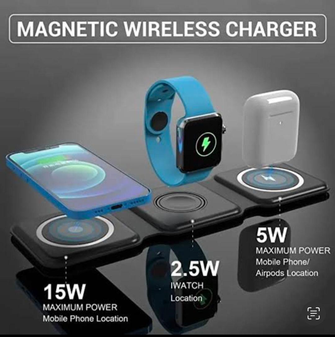 Wireless Charging Pad - 15 Watts Power Hub 3 in 1 by Volt and Vogue